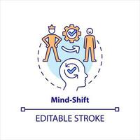 Mind shift concept icon. Life altering. Removing self imposed limitation tip abstract idea thin line illustration. Isolated outline drawing. Editable stroke vector
