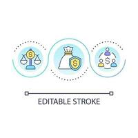 Creating fair economy loop concept icon. Sustainable development. Inclusive growth component abstract idea thin line illustration. Isolated outline drawing. Editable stroked vector