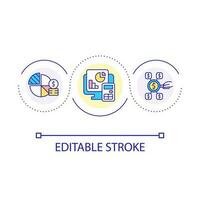 Financial analytics loop concept icon. Finance system research. Budget building. Economy data abstract idea thin line illustration. Isolated outline drawing. Editable stroked vector