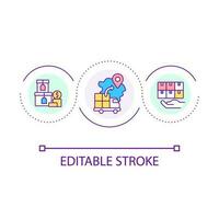 Postal service loop concept icon. International delivery. Transportation company. Get parcel abstract idea thin line illustration. Isolated outline drawing. Editable stroked vector