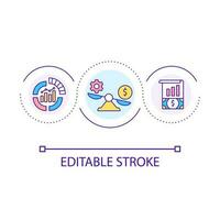 Business optimization loop concept icon. Budget regulation. Finance management. Company improvement abstract idea thin line illustration. Isolated outline drawing. Editable stroked vector