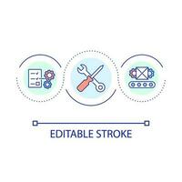 Optimization process loop concept icon. Repair service. Provide adjustment. Software maintenance abstract idea thin line illustration. Isolated outline drawing. Editable stroked vector