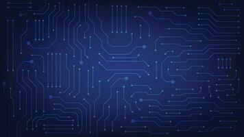 Hi tech digital circuit board. AI pad and electrical lines connected on blue lighting background. futuristic technology design element concept vector