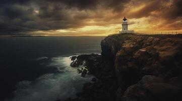 lighthouse on the coast - photo