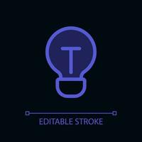 Light bulb pixel perfect glassmorphism ui icon for dark theme. Insight. Color filled line element with transparency. Isolated vector pictogram for night mode. Editable stroked