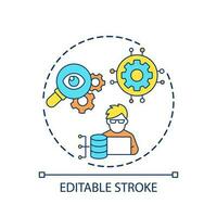 Database master concept icon. Digital system management. Information storage optimization abstract idea thin line illustration. Isolated outline drawing. Editable stroked vector