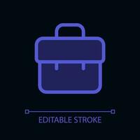 Business case pixel perfect glassmorphism ui icon for dark theme. Employment. Color filled line element with transparency. Isolated vector pictogram for night mode. Editable stroked