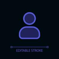 Contact pixel perfect glassmorphism ui icon for dark theme. Address book. Color filled line element with transparency. Isolated vector pictogram for night mode. Editable stroked