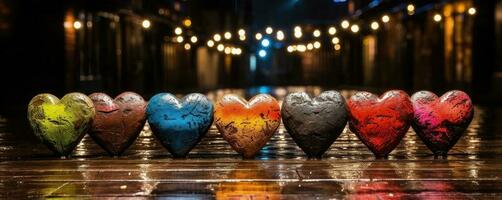 Colorful hearts, Valentine's day photo