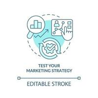 Test your marketing strategy blue concept icon. Get started with segmentation abstract idea thin line illustration. Isolated outline drawing. Editable stroke vector