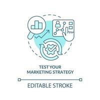 Test your marketing strategy blue concept icon. Get started with segmentation abstract idea thin line illustration. Isolated outline drawing. Editable stroke vector