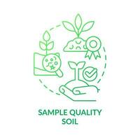 Sample quality soil green gradient concept icon. Test ground. Analyze topsoil layer. Soil health abstract idea thin line illustration. Isolated outline drawing vector