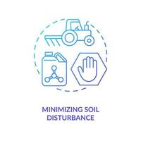 Minimizing soil disturbance turquoise gradient concept icon. Principle of regenerative farming abstract idea thin line illustration. Isolated outline drawing vector