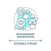 Psychographic segmentation blue concept icons set. Market segmentation type abstract idea thin line illustration. Isolated outline drawing. Editable stroke vector