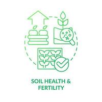 Soil health and fertility green gradient concept icon. Regenerative agriculture. Ecological benefit abstract idea thin line illustration. Isolated outline drawing vector