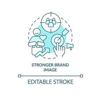 Stronger brand image blue concept icon. Credibility. Market segmentation benefit abstract idea thin line illustration. Isolated outline drawing. Editable stroke vector