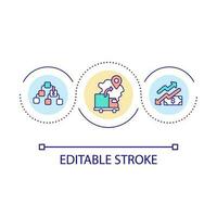 Logistical issue loop concept icon. Supply chain problem. Transportation challenges. Boost inflation abstract idea thin line illustration. Isolated outline drawing. Editable stroked vector