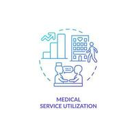 Medical service utilization blue gradient concept icon. Healthcare provider. Access to medicine abstract idea thin line illustration. Isolated outline drawing vector