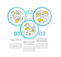 Resolve conflicts with teen circle infographic template. Family. Data visualization with 3 steps. Editable timeline info chart. Workflow layout with line icons vector