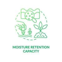 Moisture retention capacity green gradient concept icon. Regenerative agriculture. Eco benefit abstract idea thin line illustration. Isolated outline drawing vector