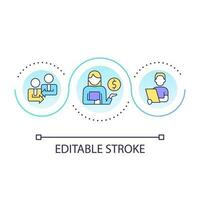 Financial counselling service loop concept icon. Professional money management. Customer care abstract idea thin line illustration. Isolated outline drawing. Editable stroked vector