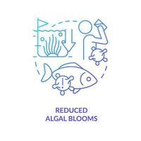 Reduced algal blooms blue gradient concept icon. Regenerative agriculture. Ecological benefit abstract idea thin line illustration. Isolated outline drawing vector