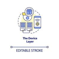 Device layer concept icon. IoT technology. Wireless networking. Internet connection abstract idea thin line illustration. Isolated outline drawing. Editable stroke vector