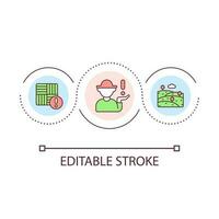 limitado tierras de cultivo recursos lazo concepto icono. carencia de cultivado área. agricultura tierra escasez resumen idea Delgado línea ilustración. aislado contorno dibujo. editable acariciado vector
