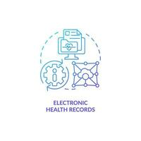 Electronic health records blue gradient concept icon. Patient information. Healthcare industry trend abstract idea thin line illustration. Isolated outline drawing vector