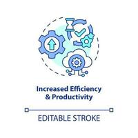 Increase efficiency concept icon. Involve IoT technology benefits. Boost productivity abstract idea thin line illustration. Isolated outline drawing. Editable stroke vector