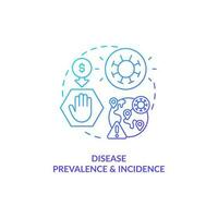 Changes in disease abundance and incidence blue gradient concept icon. Expensive healthcare reason abstract idea thin line illustration. Isolated outline drawing vector