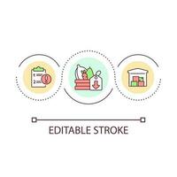 Food storage problem loop concept icon. Low product quality. Improperly storing. Warehouse mistakes abstract idea thin line illustration. Isolated outline drawing. Editable stroked vector