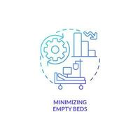 Optimize empty beds amount blue gradient concept icon. Competitive advantage in healthcare industry abstract idea thin line illustration. Isolated outline drawing vector