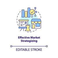 Effective market strategizing concept icon. Development business strategy. Marketing abstract idea thin line illustration. Isolated outline drawing. Editable stroke vector