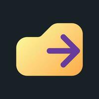 Logout flat gradient fill ui icon for dark theme. Exit project. Quit mobile application. Finish work. Pixel perfect color pictogram. GUI, UX design on black space. Vector isolated RGB illustration