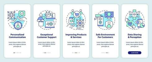 Using IoT for business reasons onboarding mobile app screen. Digital walkthrough 5 steps editable graphic instructions with linear concepts. UI, UX, GUI templated vector