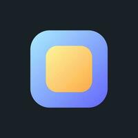 Background template flat gradient fill ui icon for dark theme. Video editing platform. Footage change. Pixel perfect color pictogram. GUI, UX design on black space. Vector isolated RGB illustration