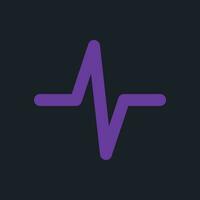 Heartbeat animation effect flat gradient fill ui icon for dark theme. Video editing feature. Pixel perfect color pictogram. GUI, UX design on black space. Vector isolated RGB illustration