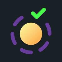 Apply breathe animation effect flat gradient fill ui icon for dark theme. Video production software. Pixel perfect color pictogram. GUI, UX design on black space. Vector isolated RGB illustration