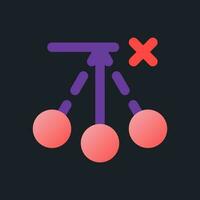 Remove pendulum effect flat gradient fill ui icon for dark theme. Delete oscillation layer. Pixel perfect color pictogram. GUI, UX design on black space. Vector isolated RGB illustration