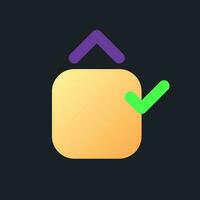 Jump animation applying flat gradient fill ui icon for dark theme. Add video effect. Footage changes. Pixel perfect color pictogram. GUI, UX design on black space. Vector isolated RGB illustration