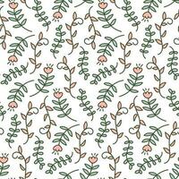 A pattern with plant motifs. Line and spot in neutral colors. A botanical motif. Eco-friendly, natural, organic conceptual background. Modern simple minimalistic vector wallpaper in linear style