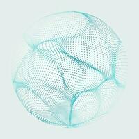 Vector abstract particle globe illustration. Technology futuristic backdrop with 3D particle flow.