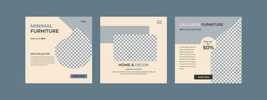 Vector minimalist furniture sale banner or social media post template