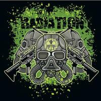 post-apocalypse sign with gas mask, grunge vintage design t shirts vector