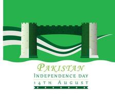 pakistan independence day post design vector