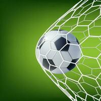 Realistic Detailed 3d Soccer Ball Scores a Goal. Vector