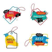 Sale promotion, sale banner set, get commercial poster, coupon or voucher vector illustration