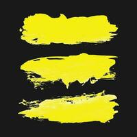 Grunge yellow brush strokes, Collection of brush strokes vector, yellow brushes grunge texture splash vector illustration