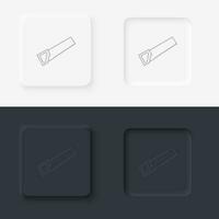 bade saw, building, neumorphic style button vector